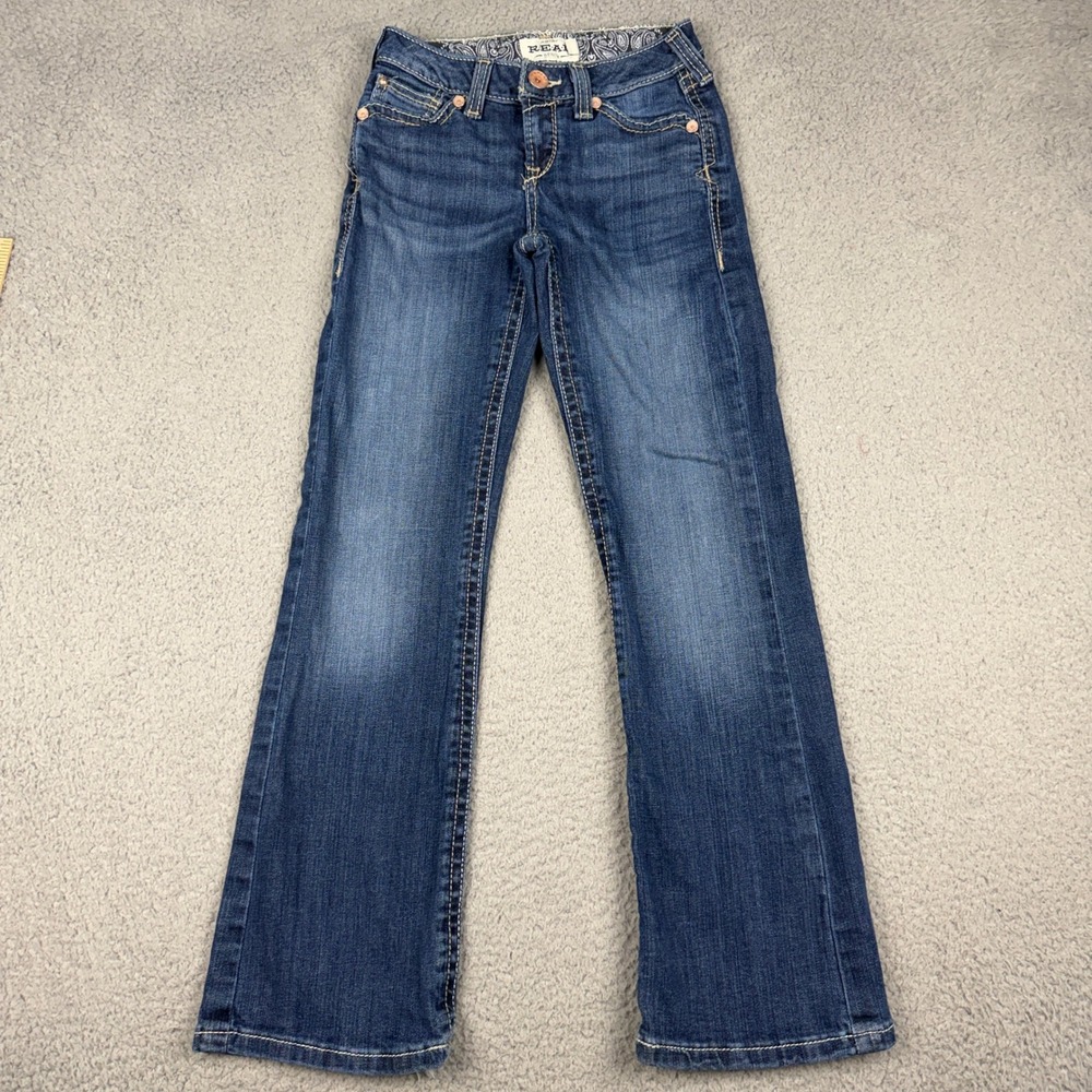 Ariat Jeans Girls 8 Blue Everlee R.E.A.L. Bootcut Denim Western Medium Wash